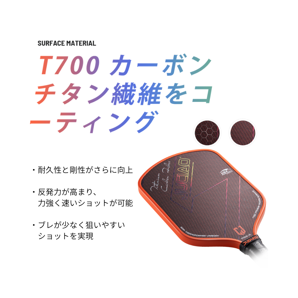 JUCIAO Titan｜チタンハイブリッドモデル（安定性×耐久性）【USAピックルボール協会認定】