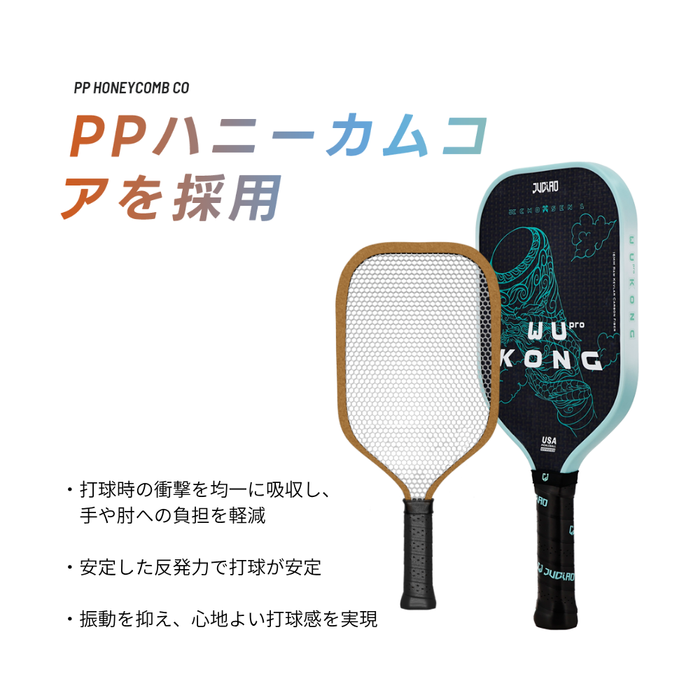 JUCIAO Wukong｜パワー＆スピンモデル（高反発×攻撃性能）【USAピクルボール認証】
